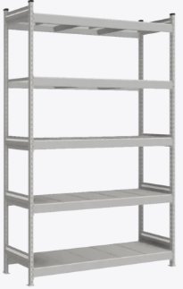Стеллаж СТ-023-2500 - 600 -1500, 5 ярусов, рама цинк, ярусы цинк