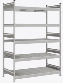 Стеллаж СТ-023-2200 - 800 -1500, 5 ярусов, рама цинк, ярусы цинк