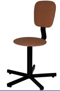 Стул сварщика винтовой поворотный СтПСв-02, сиденье круглое, брезент арт. SV020.00.01.00.03.or