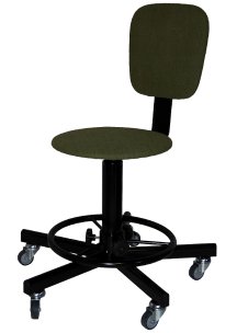 Стул сварщика на колесах с подставкой для ног СтПСв-01, сиденье круглое, брезент арт. SV010.00.40.01.03.gr