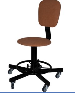 Стул сварщика на колесах с подставкой для ног СтПСв-02, сиденье круглое, брезент арт. SV020.00.40.01.03.or