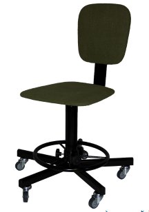 Стул сварщика на колесах с подставкой для ног СтПСв-01, сиденье трапеция, брезент арт. SV010.01.40.01.03.gr