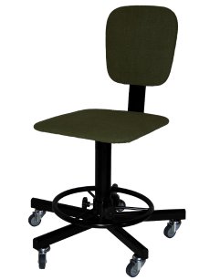Стул сварщика на колесах с подставкой для ног СтПСв-01, сиденье квадрат, брезент арт. SV010.02.40.01.03.gr