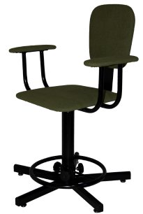 Стул сварщика с подлокотниками, подставка для ног СтПСв-01-1, сиденье квадрат, брезент арт. SV011.02.01.01.03.gr