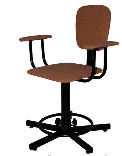 Стул сварщика с подлокотниками, подставка для ног СтПСв-02-1, сиденье квадрат, брезент арт. SV021.02.01.01.03.or