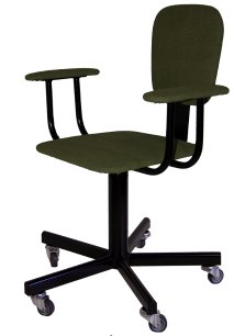 Стул сварщика с подлокотниками на колесах СтПСв-01-1, сиденье квадрат, брезент арт. SV011.02.40.00.03.gr