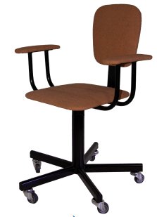 Стул сварщика с подлокотниками на колесах СтПСв-02-1, сиденье квадрат, брезент арт. SV021.02.40.00.03.or