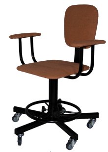 Стул сварщика с подлокотниками на колесах СтПСв-02-1, сиденье квадрат, подставка для ног арт. SV021.02.40.01.03.or