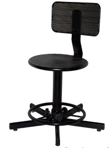 Стул сварщика поворотный с подставкой для ног СтПСв-02, сиденье круглое, перфорированный металл арт. SV020.00.02.01.04.bl