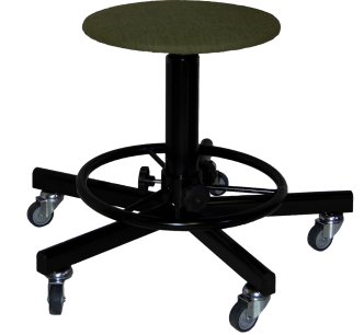 Табурет сварщика на колесах с подставкой для ног ТВП-Св, сиденье круглое, брезент арт. TS000.00.40.01.03.gr