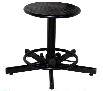 Табурет сварщика винтовой с подставкой для ног ТВП-Св, сиденье круглое, перфорированный металл арт. TS000.00.02.01.04.bl