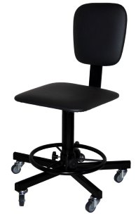 Стул винтовой с прямоугольным сиденьем и прямой формой спинки СтПП-01 на колесах арт. ST010.02.40.01.01.bl