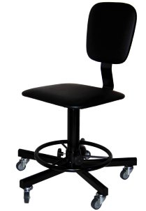 Стул винтовой с прямоугольным сиденьем и сложной формой спинки СтПП-02 на колесах арт. ST020.02.40.01.01.bl