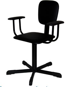 Стул промышленный с подлокотниками СтПП-01-1, сиденье квадратное арт. ST011.02.00.00.01.bl