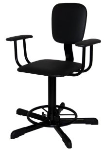 Стул промышленный с подлокотниками СтПП-02-1, с подставкой для ног арт. ST021.02.00.01.01.bl