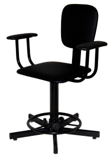 Стул с подлокотниками на винтовых опорах СтПП-01-1, с подставкой для ног арт. ST011.02.01.01.01.bl