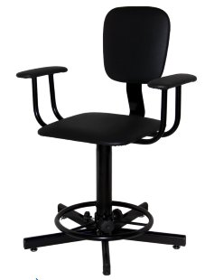 Стул с подлокотниками на винтовых опорах СтПП-02-1, с подставкой для ног арт. ST021.02.01.01.01.bl