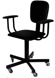 Стул с подлокотниками на усиленных колесах СтПП-01-1, сиденье квадратное арт. ST011.02.40.00.01.bl