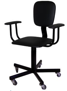 Стул с подлокотниками на усиленных колесах СтПП-02-1, сиденье квадратное арт. ST021.02.40.00.01.bl