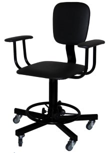 Стул с подлокотниками на усиленных колесах СтПП-02-1, с одставкой для ног арт. ST021.02.40.01.01.bl