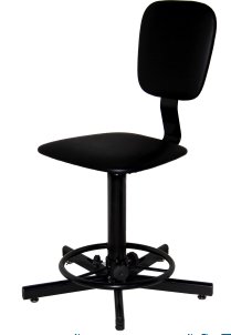 Стул винтовой промышленный СтПТ-02, на винтовых опорах и подставкой для ног арт. ST020.01.01.01.01.bl