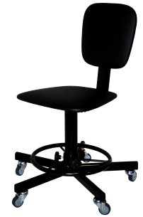 Стул винтовой промышленный СтПТ-01, на усиленных колесах с подставкой для ног арт. ST010.01.40.01.01.bl