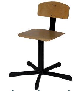 Стул винтовой промышленный СтПД-01 с деревянным сиденьем и спинкой арт. ST010.02.00.00.00.wd