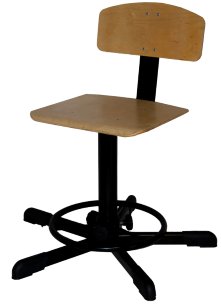 Стул винтовой с деревянным сиденьем и спинкой СтПД-01 с подставкой для ног арт. ST010.02.00.01.00.wd