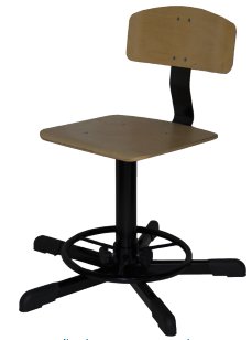 Стул винтовой с деревянным сиденьем и спинкой СтПД-02 с подставкой для ног арт. ST020.02.00.01.00.wd