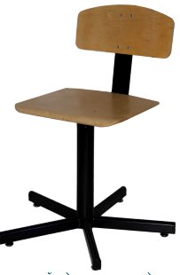 Стул промышленный с деревянным сиденьем и спинкой СтПД-01 на винтовых опорах арт. ST010.02.01.00.00.wd