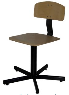 Стул промышленный с деревянным сиденьем и спинкой СтПД-02 на винтовых опорах арт. ST020.02.01.00.00.wd