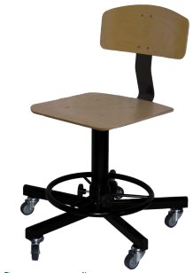 Стул винтовой на усиленных колесах СтПД-02 с регулируемой подставкой для ног арт. ST020.02.40.01.00.wd