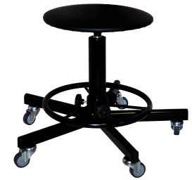 Табурет винтовой промышленный ТВП на усиленных колесах с подставкой для ног арт. TP000.00.40.01.01.bl