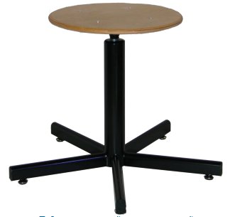 Табурет винтовой промышленный ТВП сиденье деревянное, винтовые опоры арт. TP000.00.01.00.00.wd